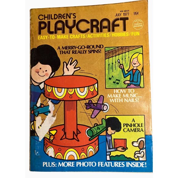 Childrens Playcraft Magazine  July 1977  Easy-To-Make Crafts Activities & Hobbie - Picture 1 of 11